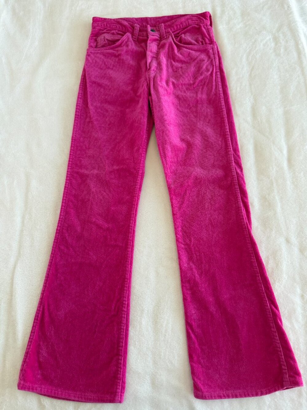 Vintage 1978-82 Cheap Jeans Pink Corduroy Bell Bottom Flare Pants 28x31